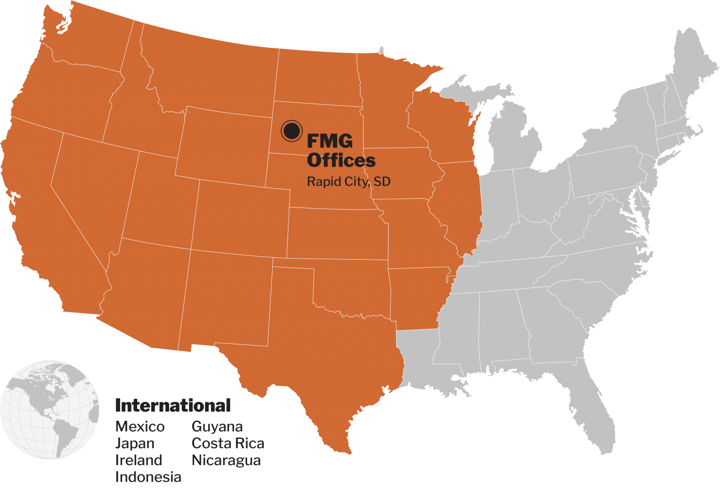 Map of where FMG works